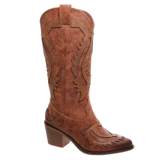 Whiskey Brown Tall Cowgirl Boots