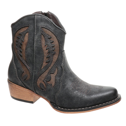 The Kaylee Black Comb Ankle Boots