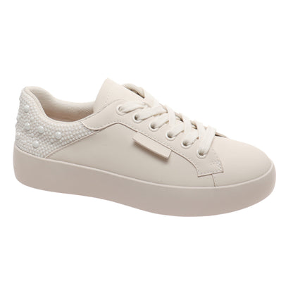 "Shauna" Cream Pearl Sneakers