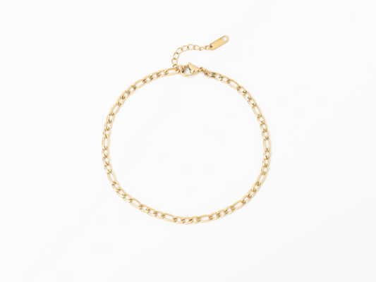 Meralora Gold Figaro Chain Anklet