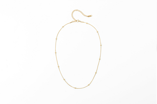 Meralora Gold Beaded Box Chain Necklace