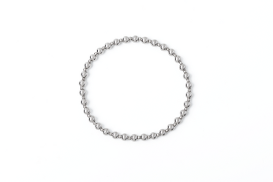 Meralora Silver Stretch Bead Bracelet
