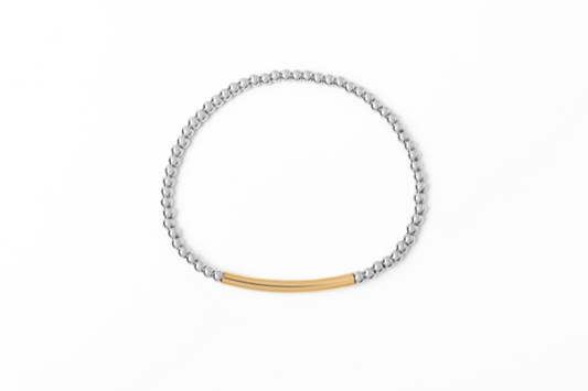Meralora Bar Mixed Metal Stretch Bracelet