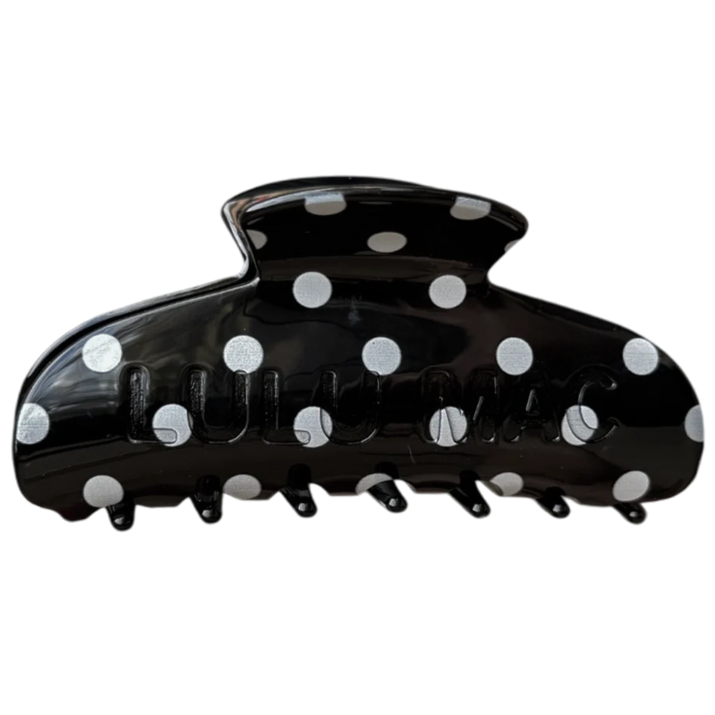 LULU MAC Polka Dot Black/White Claw Clip