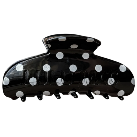 LULU MAC Polka Dot Black/White Claw Clip