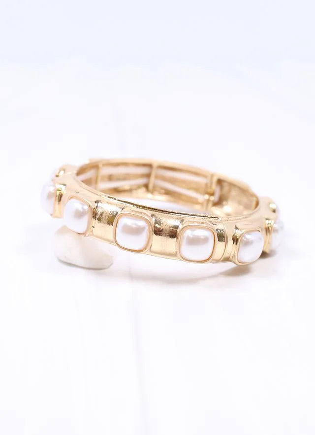 Caroline Hill Mirren Bracelet with Pearls Gold