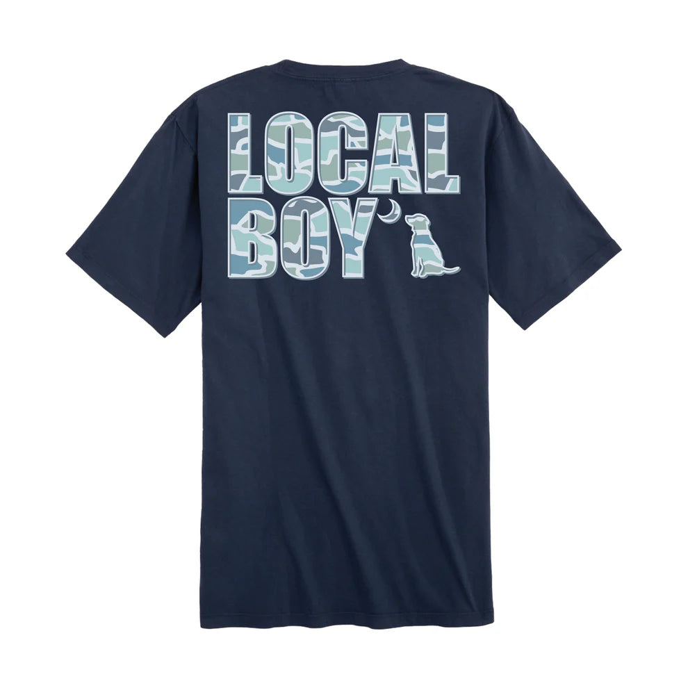 Local Boy Raised Camo Text t-shirt