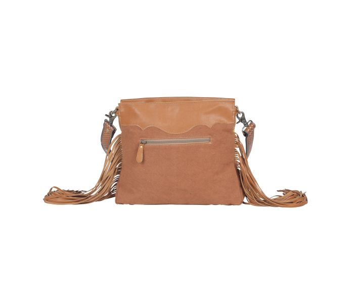 Myra Garnet Waves Hand-Tooled Bag