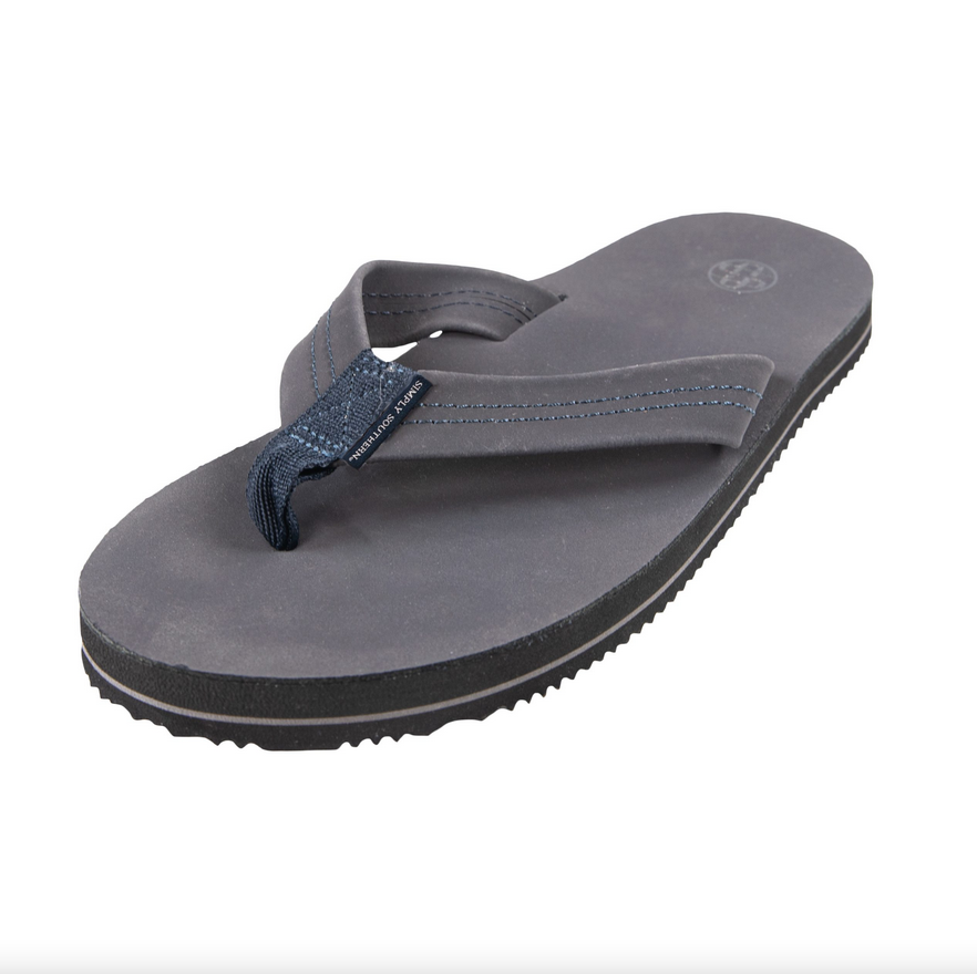 Simply Southern Men's Charcoal Grey Flip Flops