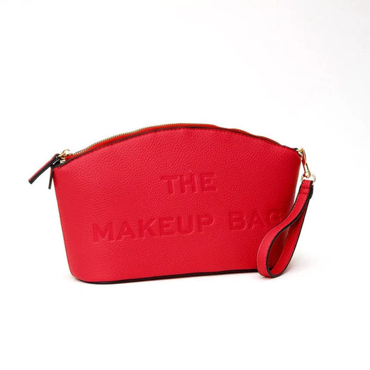 Red Embossed Makeup Pouch