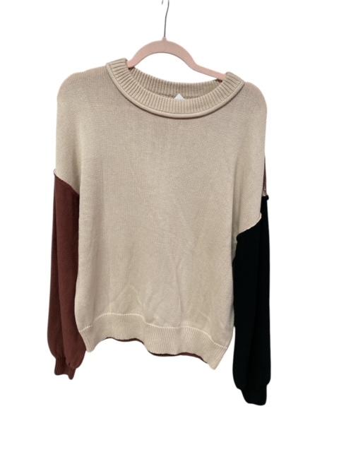Simply You Color Block Bishop Sleeve Sweater
