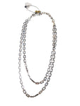 Silver Square Chain Link Layered Necklace