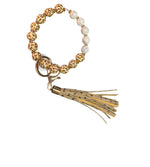 Wood Bead Tassel Wristlet