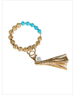 Wood Bead Tassel Wristlet