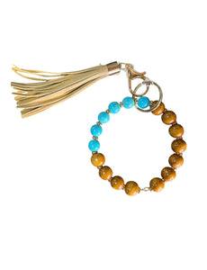 Wood Bead Tassel Wristlet