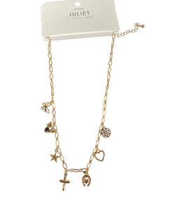 Gold Dainty Charm Necklace