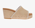 Pierre Dumas Vivian Shoe in Nude with White Trim