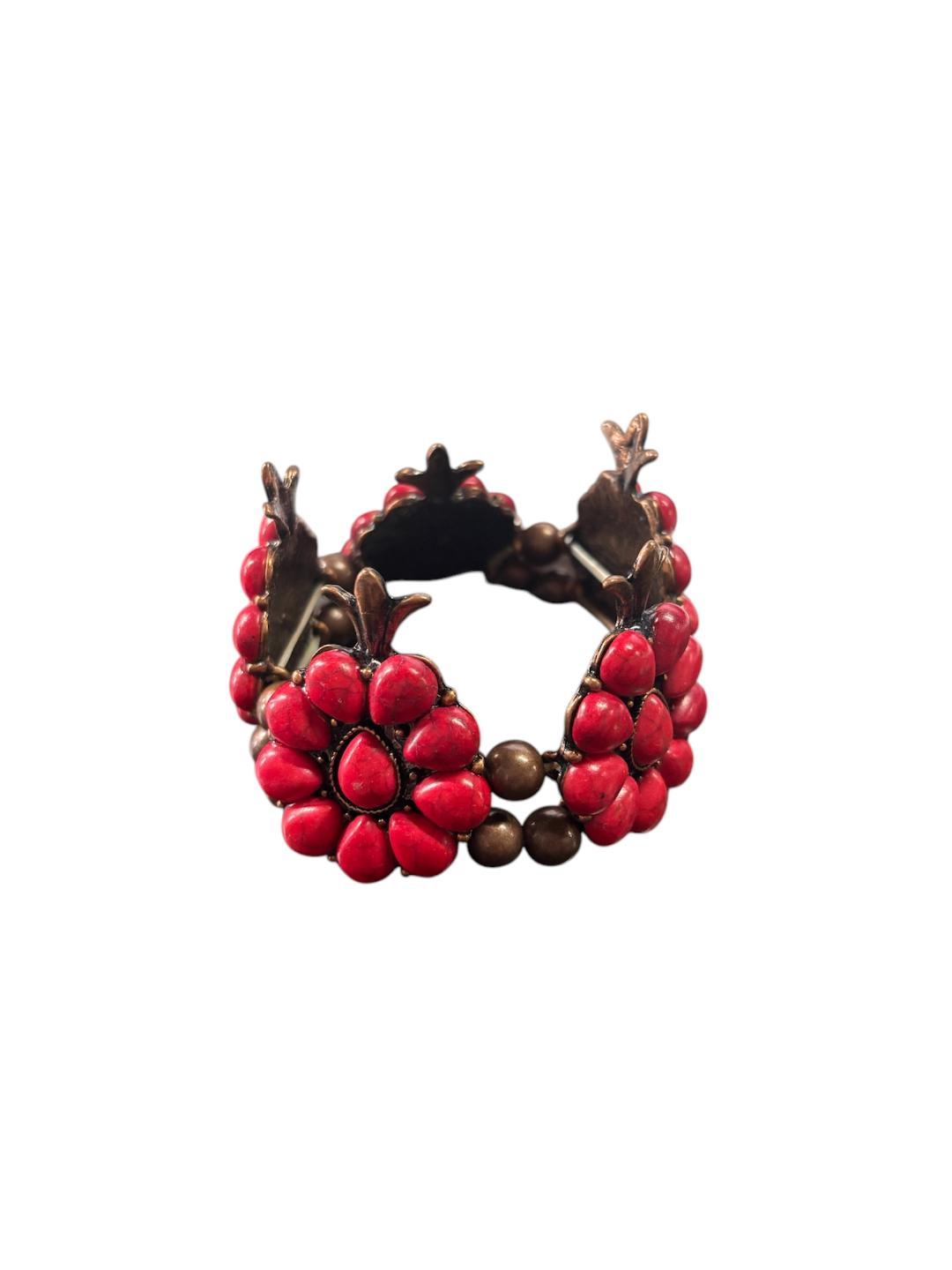 Red Gem and Bronze Bracelet