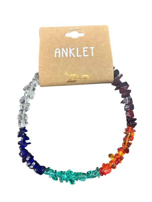 Multicolored Crystal Clip Anklets
