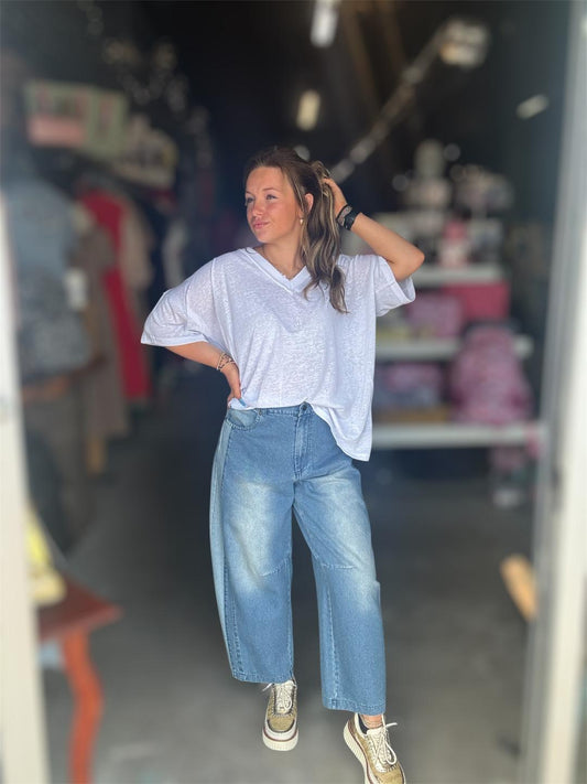 Barrel Washed denim harem pants