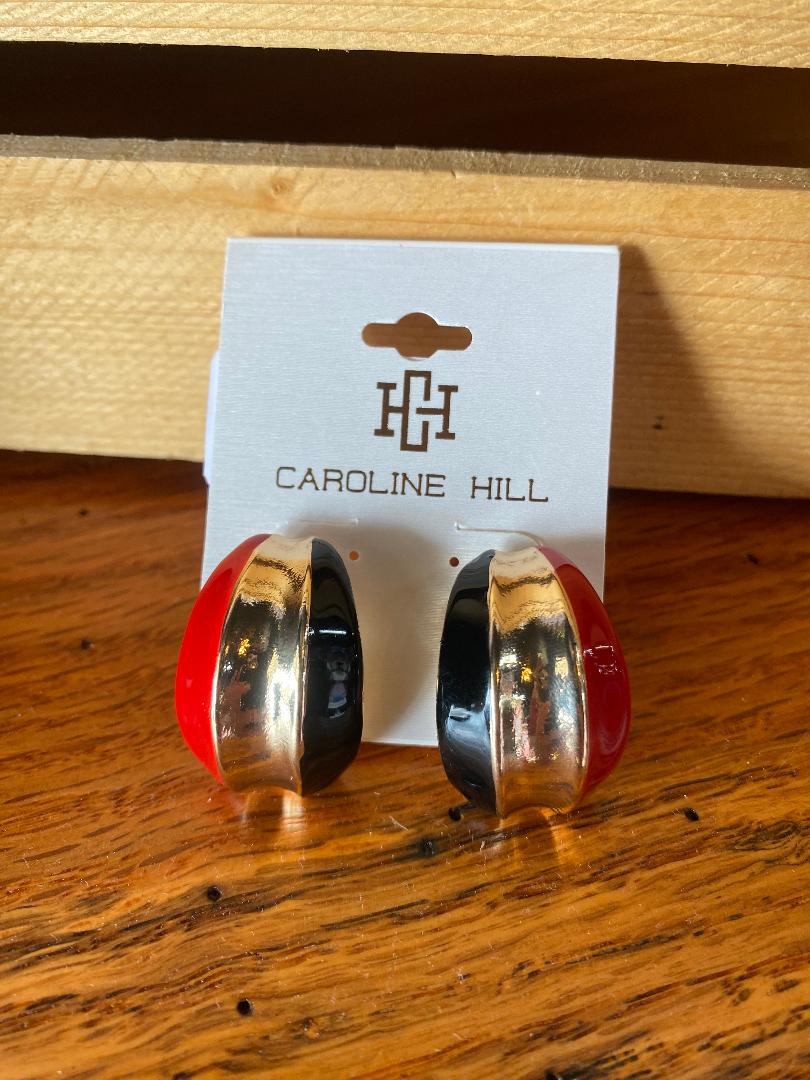 Penney Hoop Earring Red Black