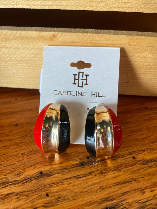 Penney Hoop Earring Red Black