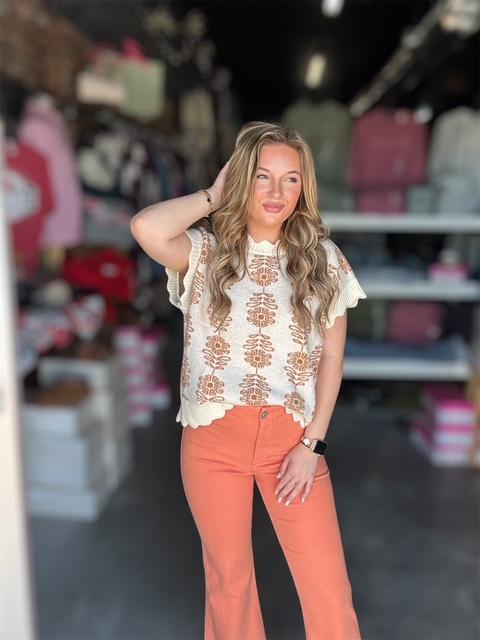 Floral Print Sweater Vest