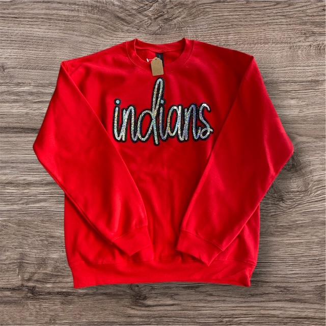 3 Kids & a Press Sequin "Indians" Sweatshirt
