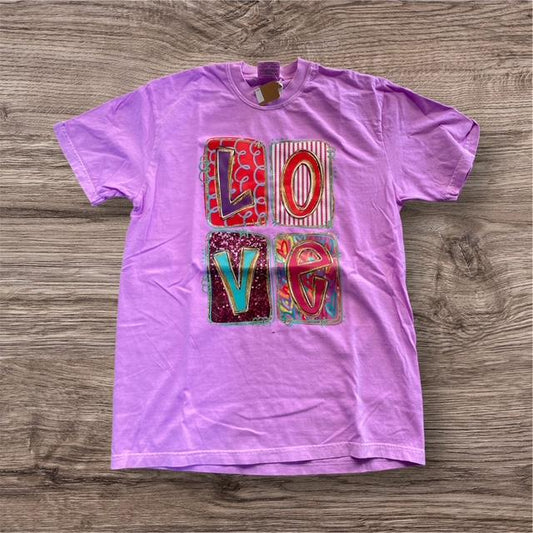 3 Kids & a Press Purple Love Tee