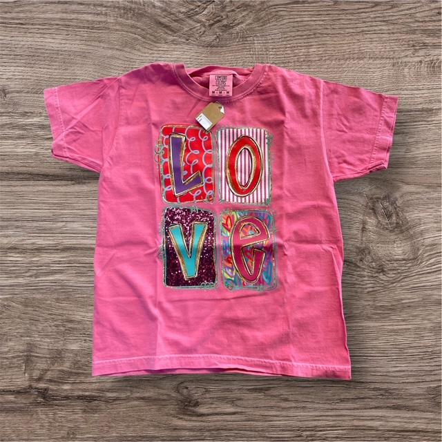 3 Kids & a Press Youth Girl's Pink Love Tee