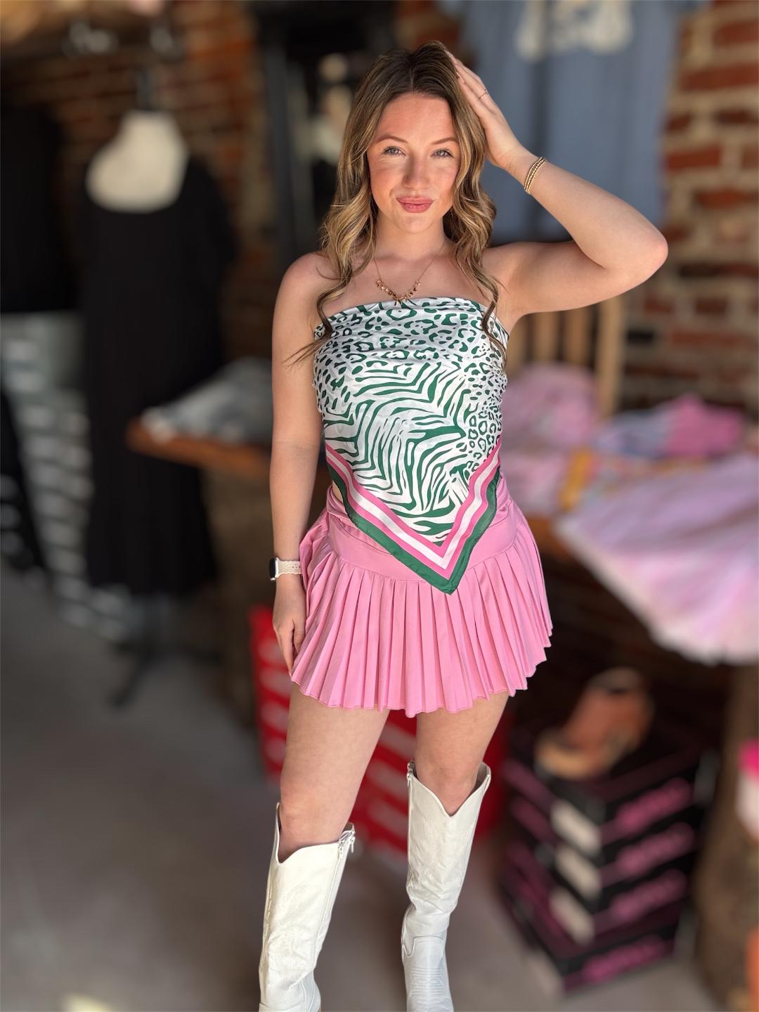 ANIMAL ZEBRA, LEOPARD PRINTED SQUARE SILKY SCARF