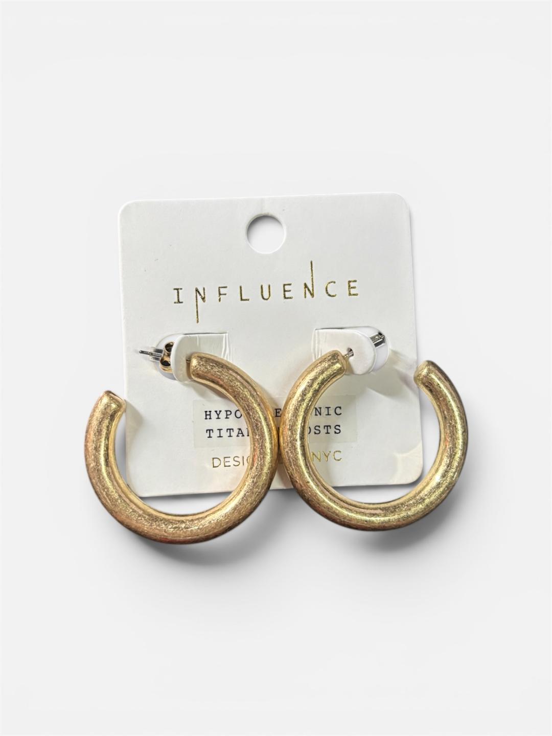 40mm Hollow Open Hoop Earrings with-Titanium-Post