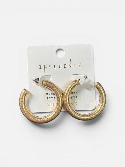 40mm Hollow Open Hoop Earrings with-Titanium-Post