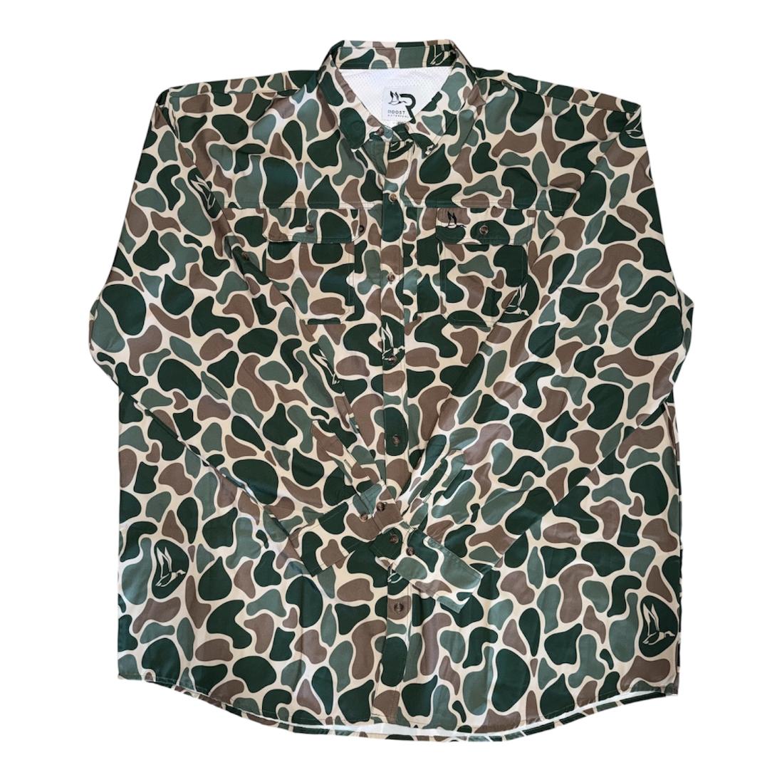 Roost Camo Plus Size LS Button Down