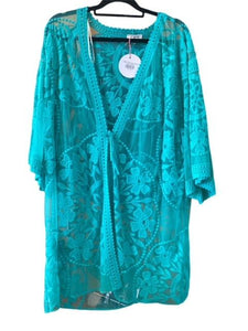 Umgee Green Floral Lace Kimono