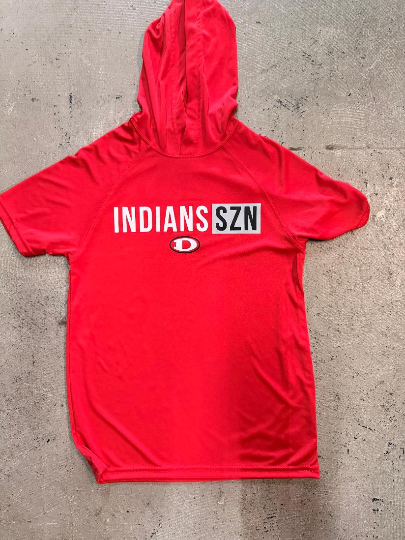 Three Kids & a Press "Indian Snz" Hooded Dri Fit Tee