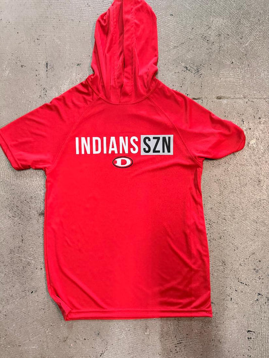 Three Kids & a Press "Indian Snz" Hooded Dri Fit Tee