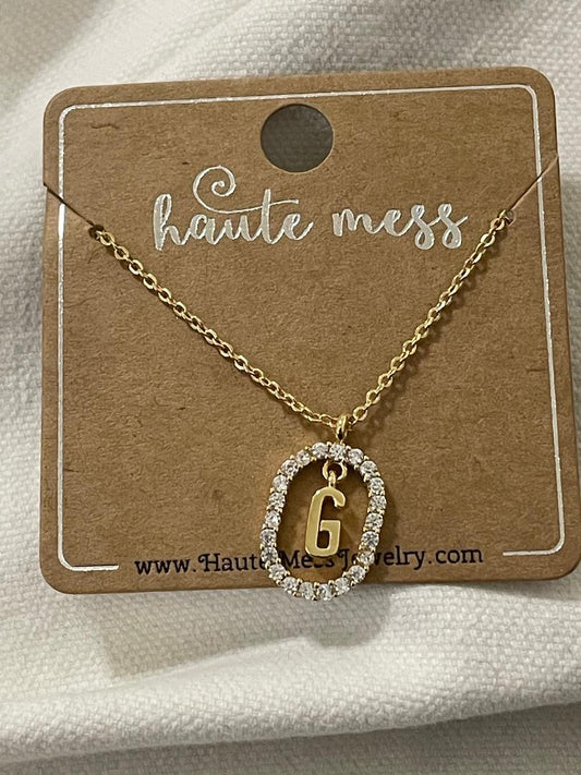 Oval Initial Necklace