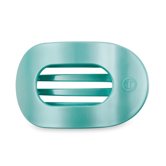 Teleties Totally Turquoise Medium Flat Round Hair Clip