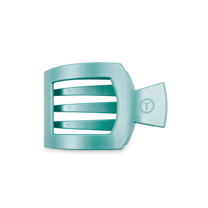 Teleties Totally Turquoise Medium Flat Square Hair Clip