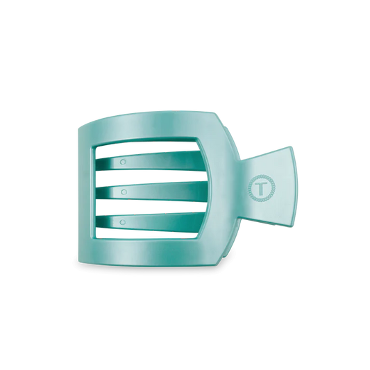 Teleties Totally Turquoise Medium Flat Square Hair Clip