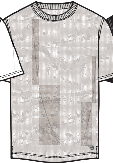 Burlebo T-shirt DIGI WHITE CAMO
