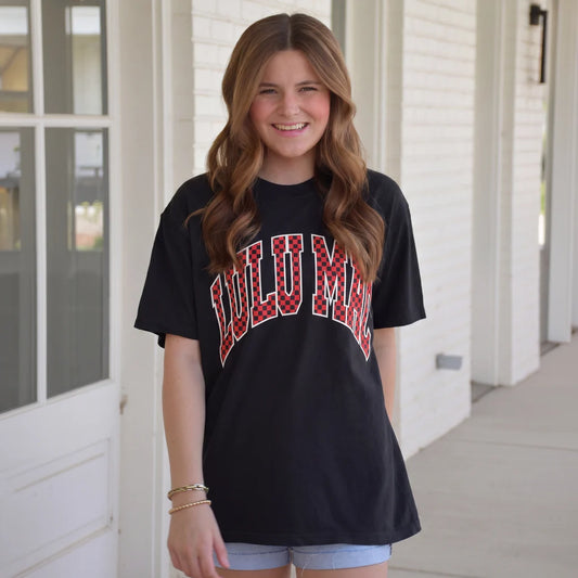 LULU MAC Team Red/Black Checkered Tee