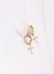 Caroline Hill McCory CZ Cross Hoop Earring GOLD