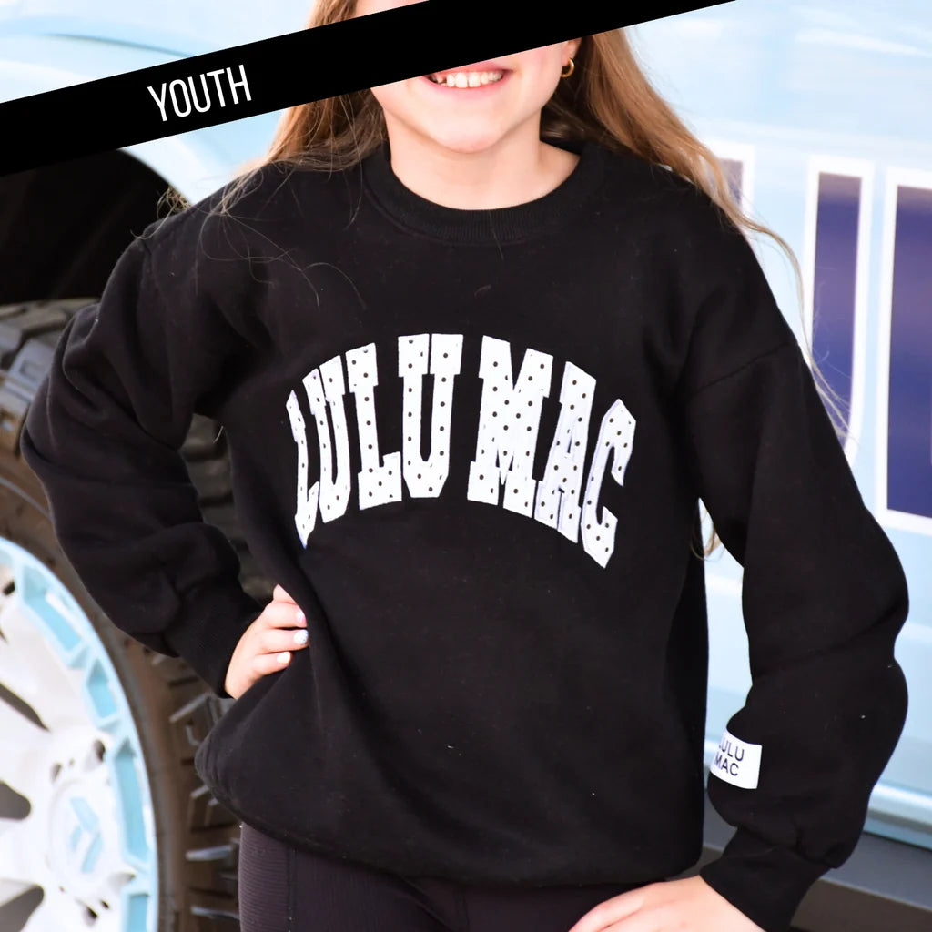 LULU Mac Youth Black & White Polka Dot Sweatshirt