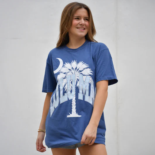 Lulu Mac China Blue Palm Tree Tee