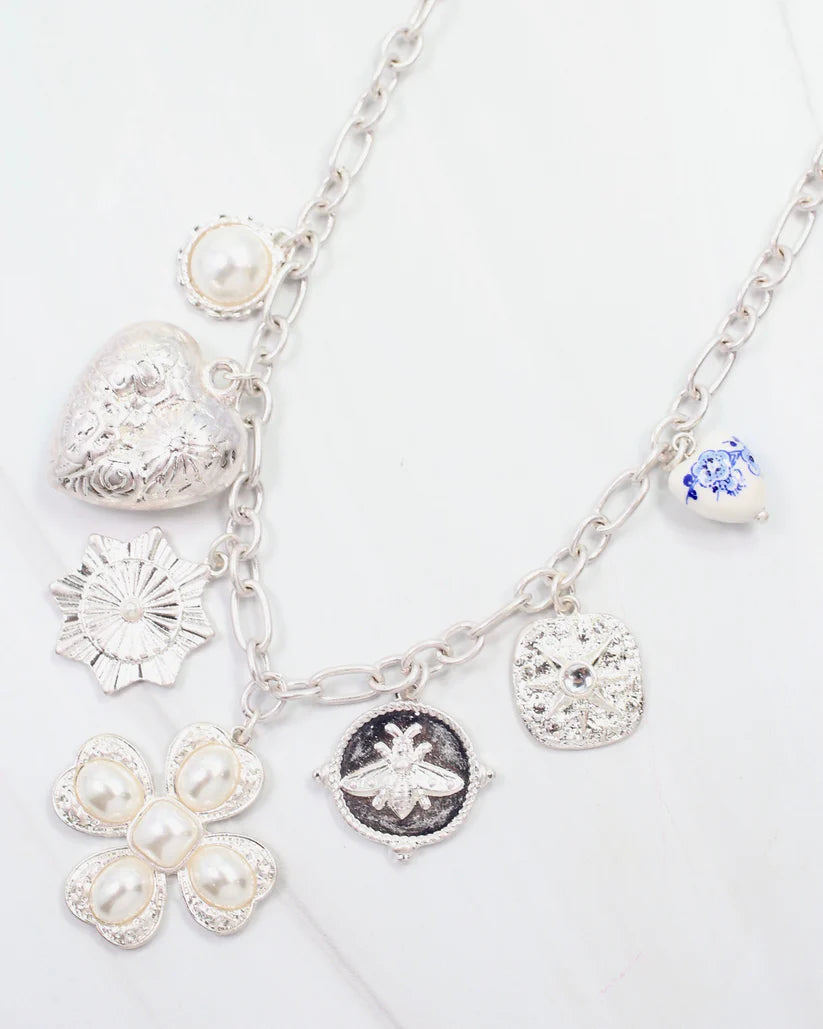 Verona Pearl Charm Necklace