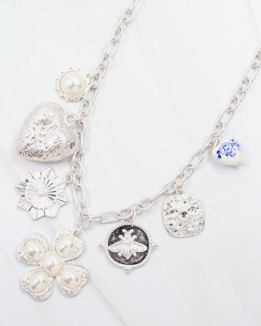 Verona Pearl Charm Necklace