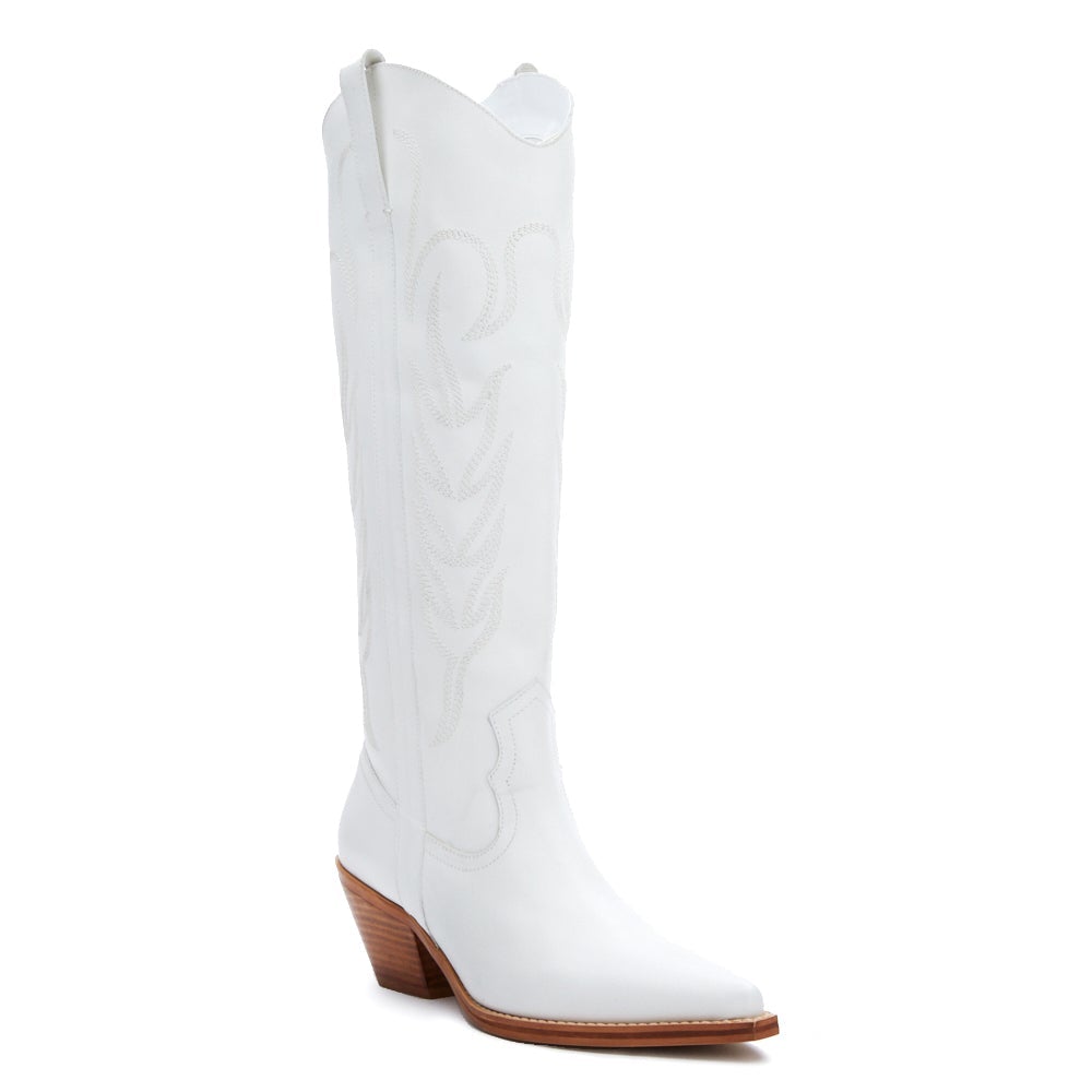 Agency white tall boots