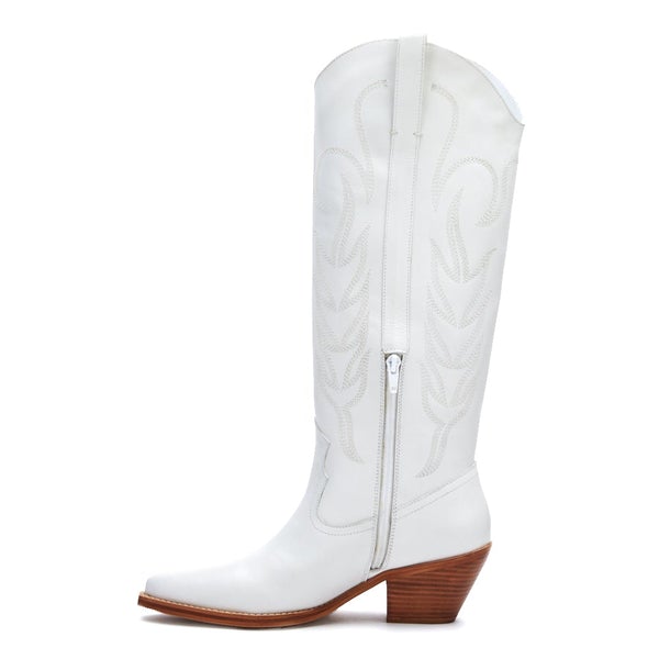 Agency white tall boots